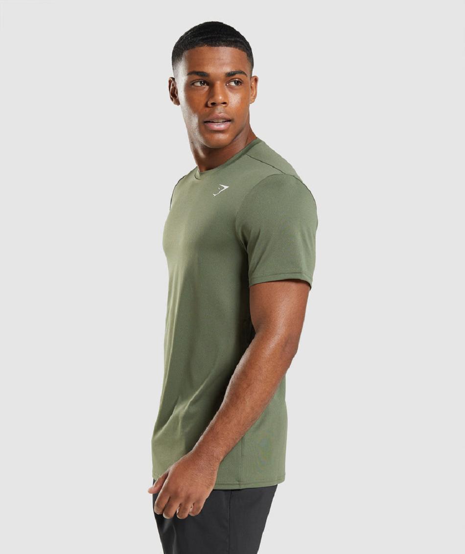 T Shirts Męskie Gymshark Arrival Oliwkowe | PL 3817OKI